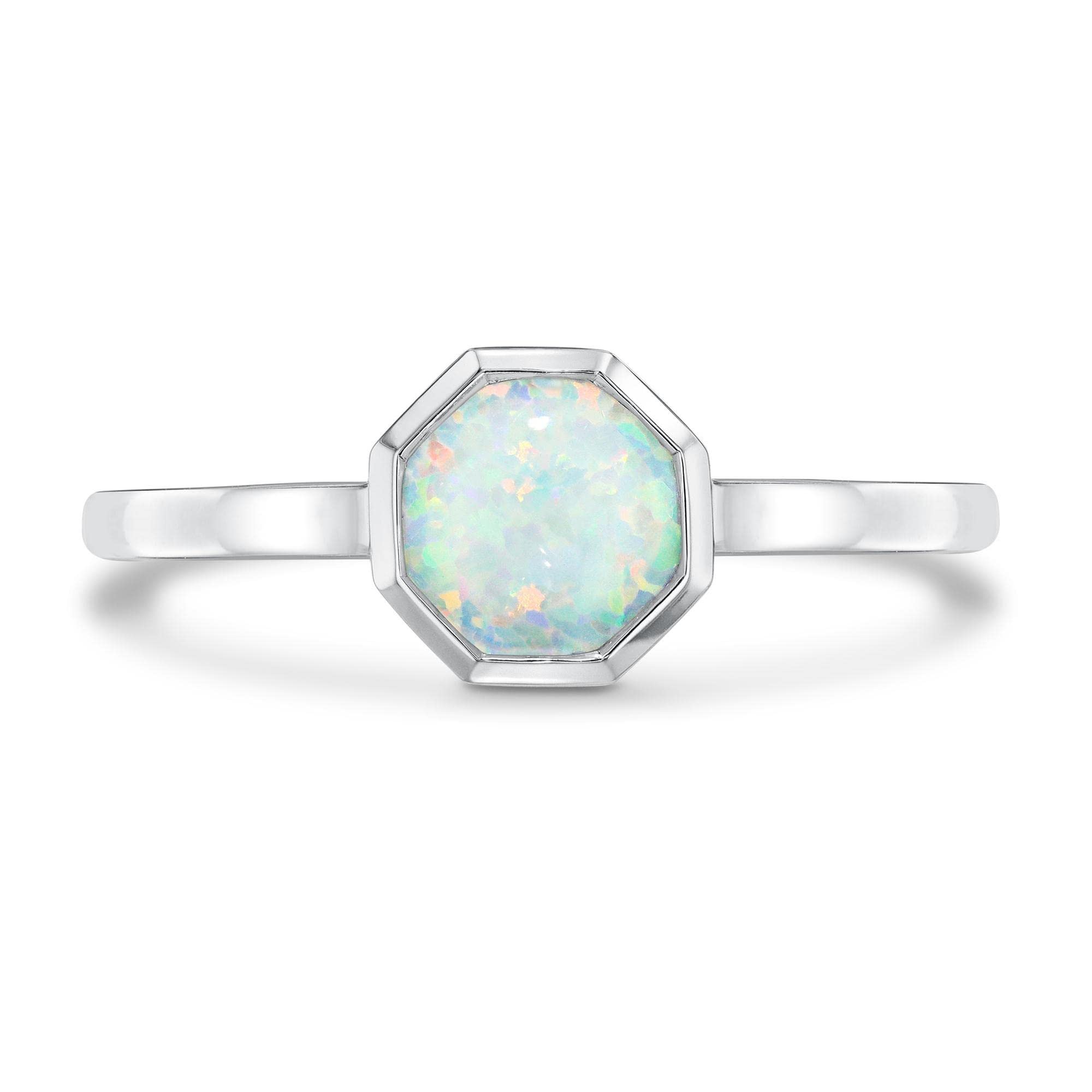 REEDS Exclusive Stop Collection Octagon Created Opal Ring - Size 9