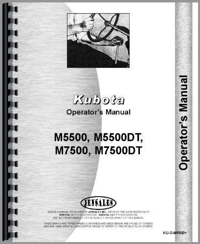 Operators Manual Kubota M5500DT M5500 M7500 M7500DT Tractor      Plastic Comb