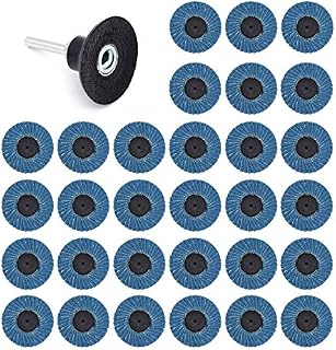 Yuhtech 31Pcs 2 inch 50mm Roll Lock Flap Disc Grinding Sanding Wheel 40Grit 60Grit 80Grit Abrasive Discs Grinder Discs Grinding Wheels