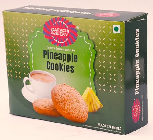 Image of Karachi Bakery Pineapple Flavour Cookies 400gm | Tea Time Snack | Delicous Snack | Vegetarian
