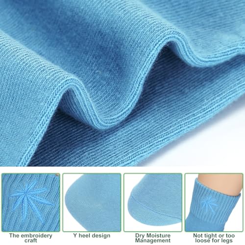 Image of Eurzom 10 Pairs Socks Womens Crew Elastic Ankle Length Cotton Socks Aesthetic Cute Lightweight Low Cut Gifts for Women