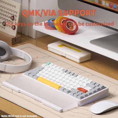 Image of nuphy Halo75 V2 Mechancial Gaming Kyeboard,75% Wireless Hot Swappable Bluetooth Keyboard,83 Kyes RGB Backlit Keyboard,Support Bluetooth /2.4GHz /USB-C (White, Lemon (55gf))