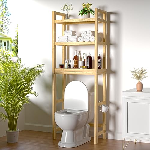 kenvc Over Toilet Bathroom Organizer, Bamboo 3 Tier Above Toilet