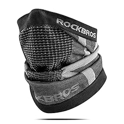 ROCKBROS Bragas de Cuello para Hombre y Mujer, Mul...: Tejido de 68% nylon, 37% poliéster y 4% elastano, la braga de cuello para moto es suave, cómoda, elástica y agradable a la piel. A Prueba de Viento - La bandana puede cubrir su cuello y cara que le protege del viento cuando monta en motocicleta o bic...