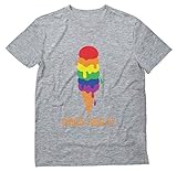LGBT Shirt Equality Rainbow Gay Lesbian Ice Cream Pride Flag T-Shirt XX-Large Gray