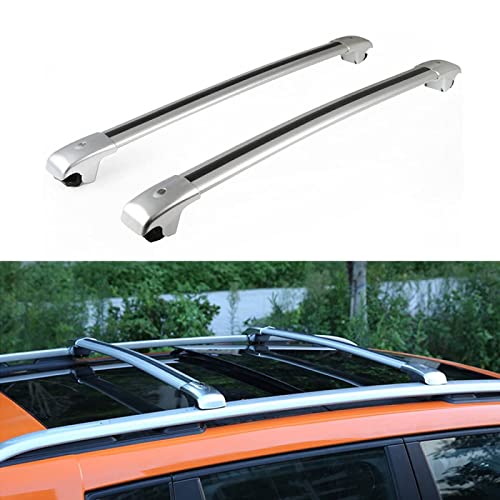 2 Pièces Voiture Barre Transversale De Galeries de toit, pour Jeep Renegade 2015 2020 Aluminium Barres De Toit Railing Porte-Bagages De Voiture À Rails De Support Cover