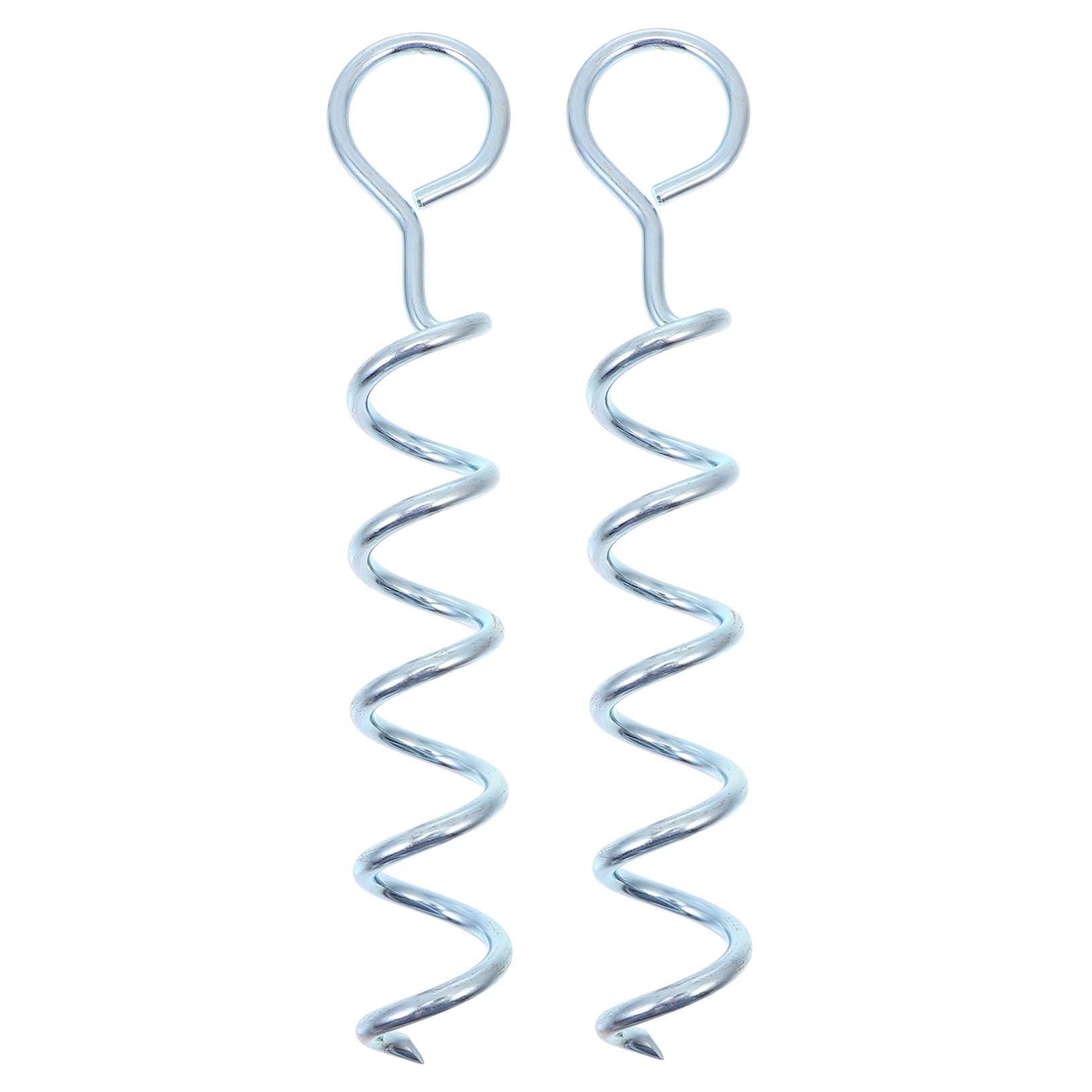 Estacas en espiral para perros y camping Lurrose de acero resistente pack de 2