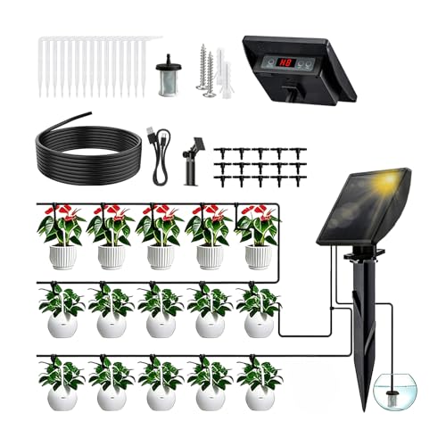 Vonloge 49FT Solar Drip Irrigation System, Automatic...