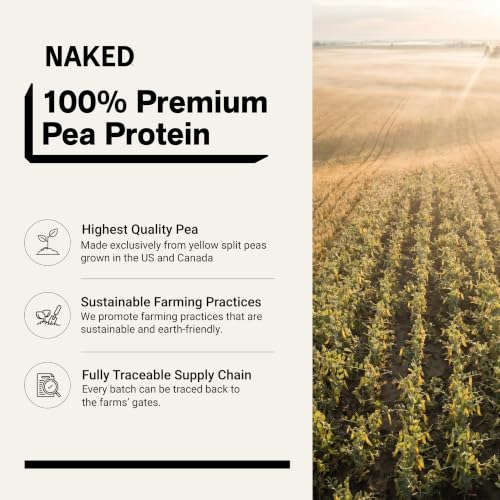 Image of Naked Pea - Vanilla Pea Protein Isolate from North American Farms - 5lb Bulk, NSF Certified, Plant Based, Vegetarian & Vegan Protein Power, Easy to Digest, Non-GMO, Gluten Free, Lactose Free, Soy Free