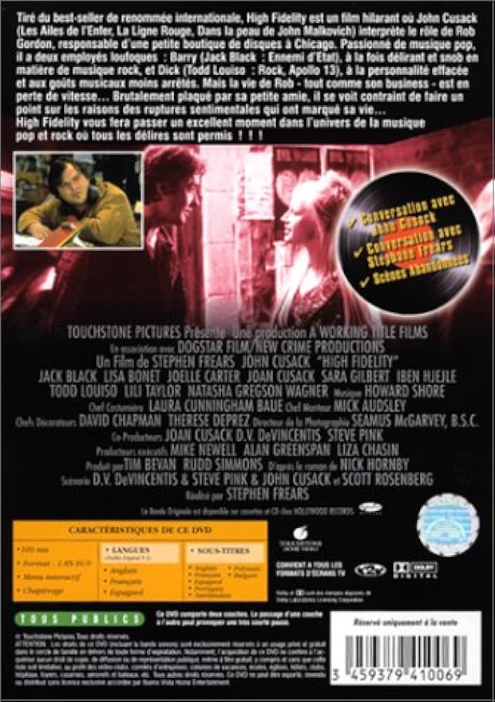 ハイ・フィデリティ DVD High Fidelity John Cusack Record Store Music Jack Black Lisa