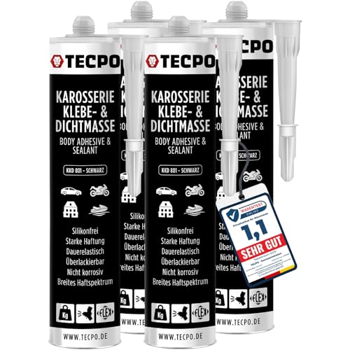 TECPO Karosseriekleber 370g Karosserie Kleber und Dichtmasse Klebstoff Dichtmittel silikonfrei dauerelastisch überlackierbar (4x 370 g)