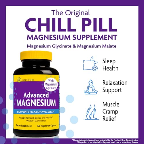 InnovixLabs Advanced Magnesium Capsules - 150 Ct, 210 mg - Chelated Magnesium Glycinate and Malate, High Absorption, Promotes Relaxation, Bones, Muscle Health, Vegan Magnesium Malate Sleep Supplement - Image 3