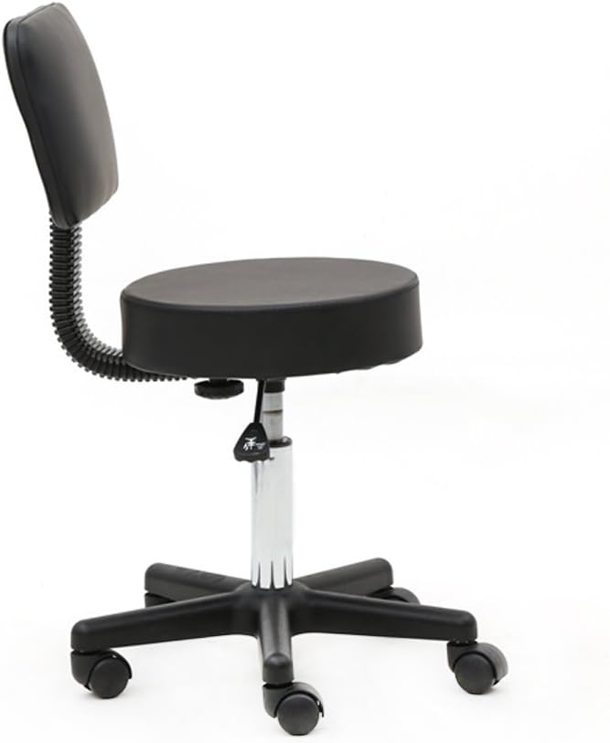 Armless Swivel Ergonomic Office Desk Chair - Massage with Back & Arch Feet - Rolling Esthetician Seat - Black