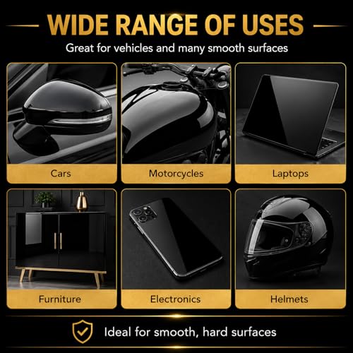 Image of Gloss Black Vinyl Wrap for Cars, 1 x 5 ft, Air Release