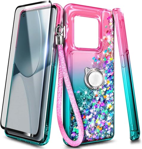 Coque OnePlus 10 Pro cascade paillettes idée cadeau avec cordon