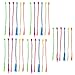 WENTS Extensiones de Trenzas de Colores 30PCS Peluca Sintética Arco Iris para Niñas Muñecas Pelo Se Ve Natural Postizos Lisos para Regalo Niñas DIY Fiesta de Cumpleaños Disfraz Rendimiento 33CM