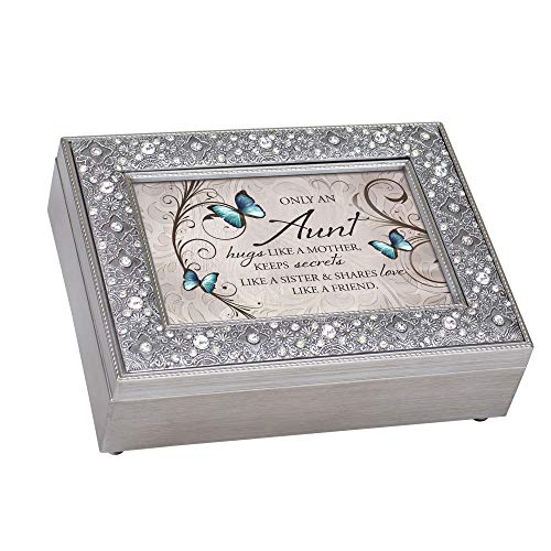 Cottage Garden Aunt Keeps Secrets Like Friend Filigree Jewel Bead Silver Tone Music Box Plays Fur Elise