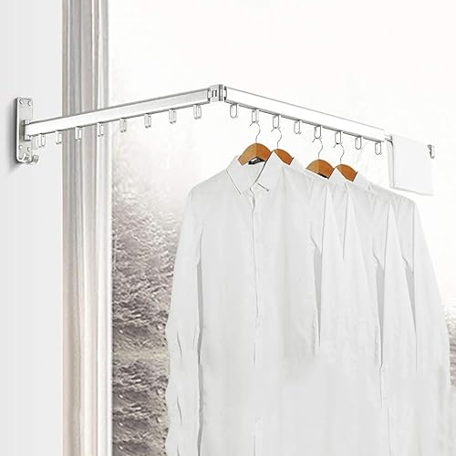 Folding Clothes Hanger Holder, Stainless Steel Swivel Arm Hook Holder, Clothes Hanger System Drying Cabinet Storage Organizer Oil Rubbed Bronze Wall