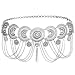 Idealway Vintage Silver/Bronze Waist Chain Hollow Out Carving Rhinestone Crystal Body Chain Summer Beach Body Waist Chain Jewelry (Silver)