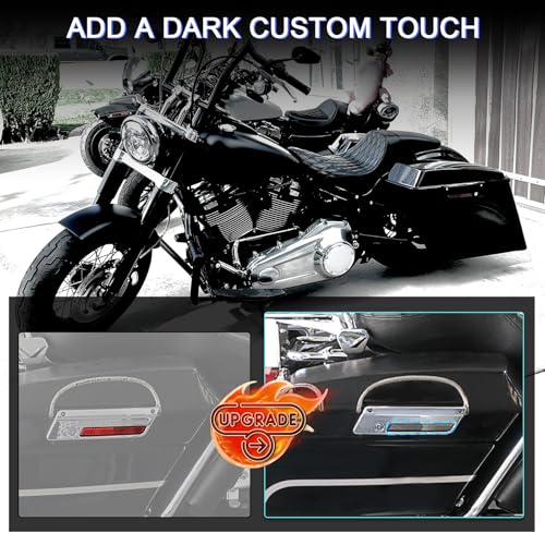 Image of Hard Saddlebag Latch Covers Reflectors Inserts for Harley Touring 1993-2013,for Street Glide Electra Glide Road Glide Road King,Black