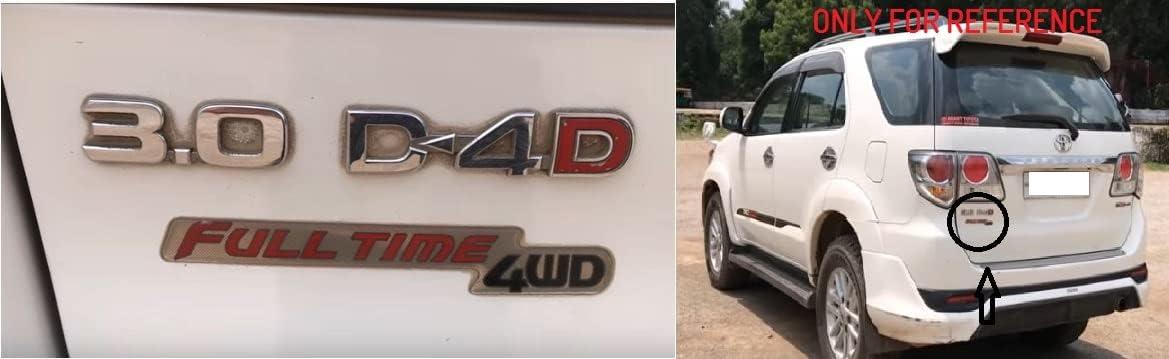 MVKS CAR Badge Emblem Monogram Logo Decal Wrap Sticker 3D Symbol Graphic Compatible with FORTUNER KIT 1