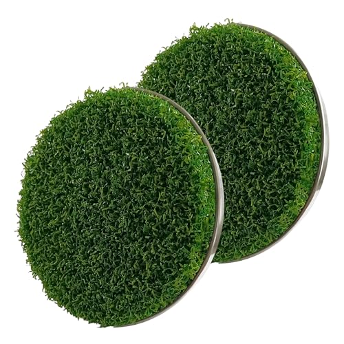 Golf Hole Cup Putting Green for Backyard Practice Putting Green Hole Simulated Lawn and Metal Base(2 Pieces)