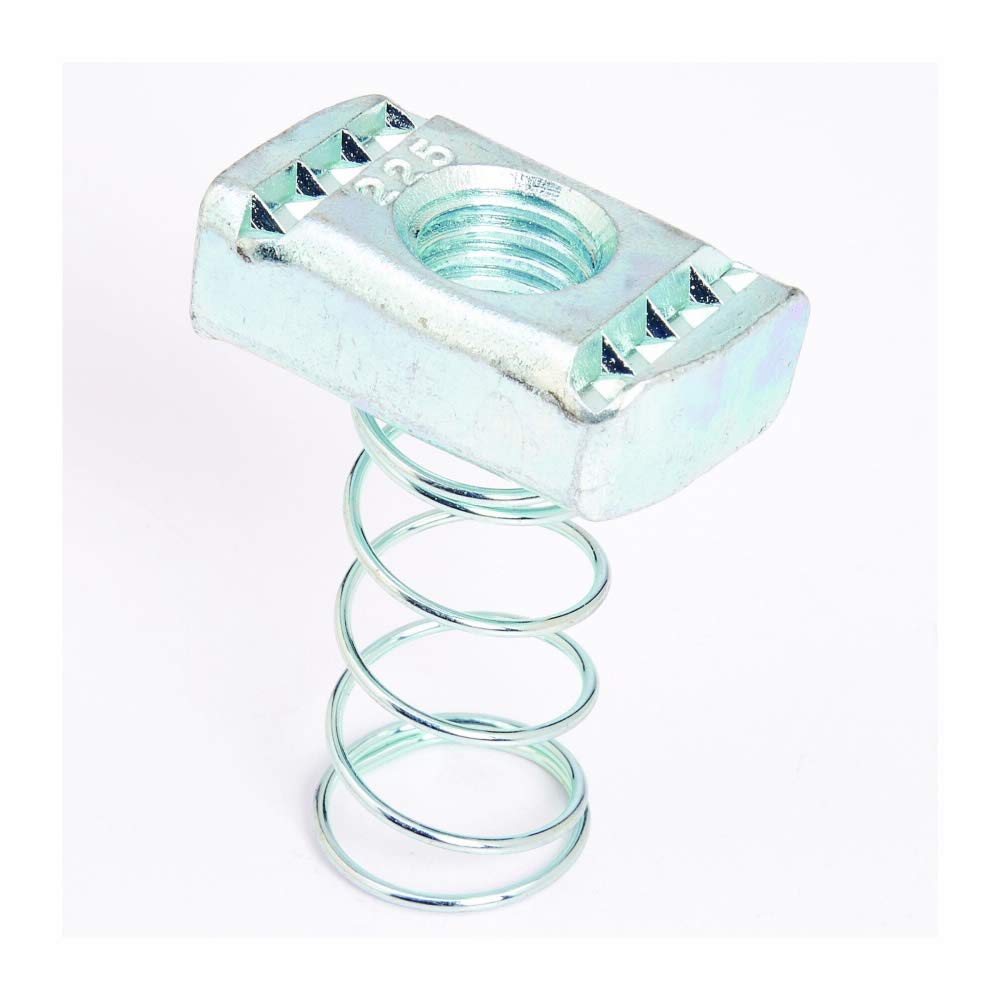 B-Line N228ZN Zinc Electroplated Steel 200 Series Channel Nut with Spring 3/8 Inch