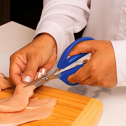 Tijeras de cocina multiusos Joyce Chen con asas cómodas ergonómicas, pack azul de 2 7