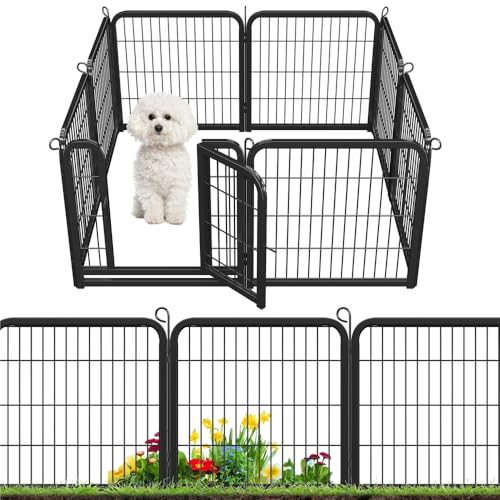 Image of Yaheetech 24in x 16ft Rustproof Foldable Metal Decorative Garden Fence | Durable Metal Frame, Tool-Free Quick Setup,Custom Multi-Shape,Fold Flat Storage, Multi-Scene For Garden Patio RV Camping