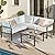 NATURAL EXPRESSIONS 6 Pieces Patio Furniture Set, Outdoor Couch with Thick Olefin Cushions, Fauxwood Armrest and Tabletop, Ergonomic Design Highback, Sectional Outdoor Furniture for Backyard, Deck