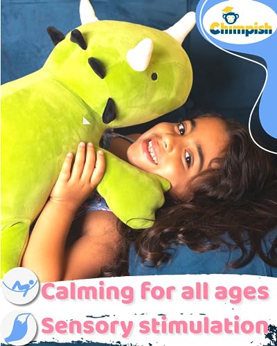 Chimpish Weighted Dinosaur Stuffed Animal - 24" Weighted Dino Plush, 3 Lb Anxiety Dinosaur Weighted Stuffed Animals, Greenic Weighted Dinosaur Plush For Anxiety (3 Lb) #TOP2