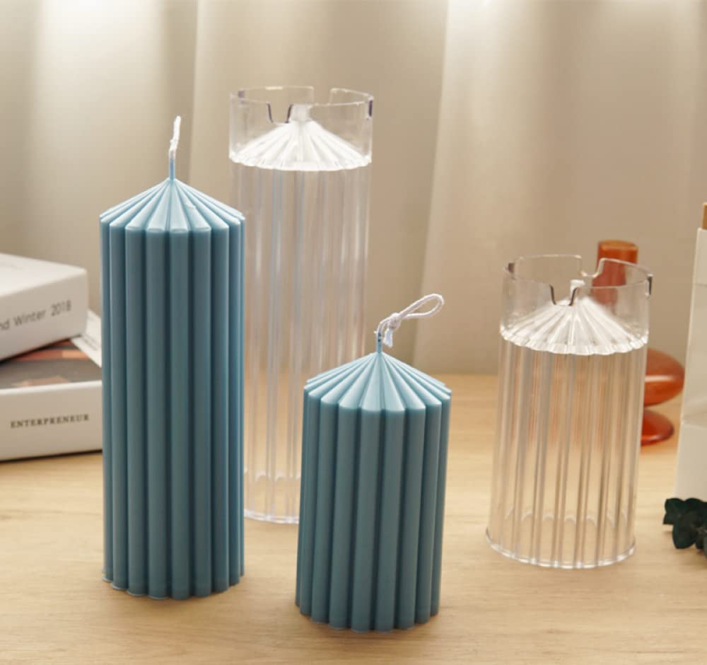 ARKEM Gruba forma do świec zapachowych, kształt geometryczny, plastikowa forma do świec, plastikowy cylindryczny młynek do świec, forma do dekoracji świec zapachowych, mała
