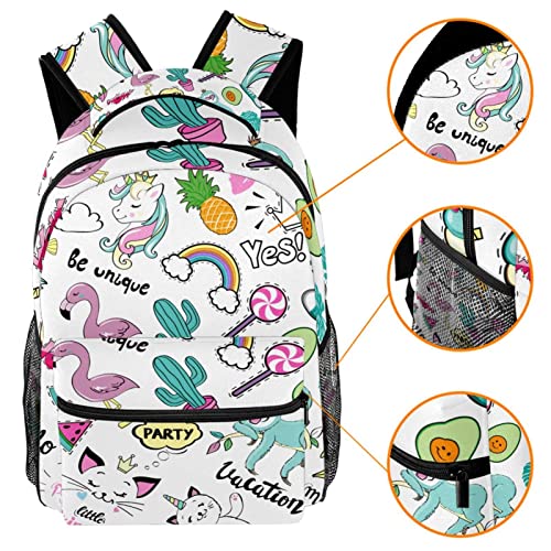 Sac à dos voyage avec porte-bouteille imprimé chats rose