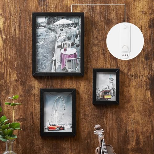 Image of 10 Pcs Picture Frame Hangers, Damage Free Hanging, Sawtooth Picture Wall Hangers, No Nails, Plastic, White