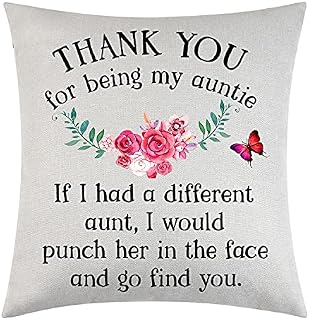 Auntie Throw Pillowcase Best Aunt Birthday Gift From Niece Nephew Auntie Cushion Covers Graduation Thank You Present Christmas Pillowcase (Thank you for)