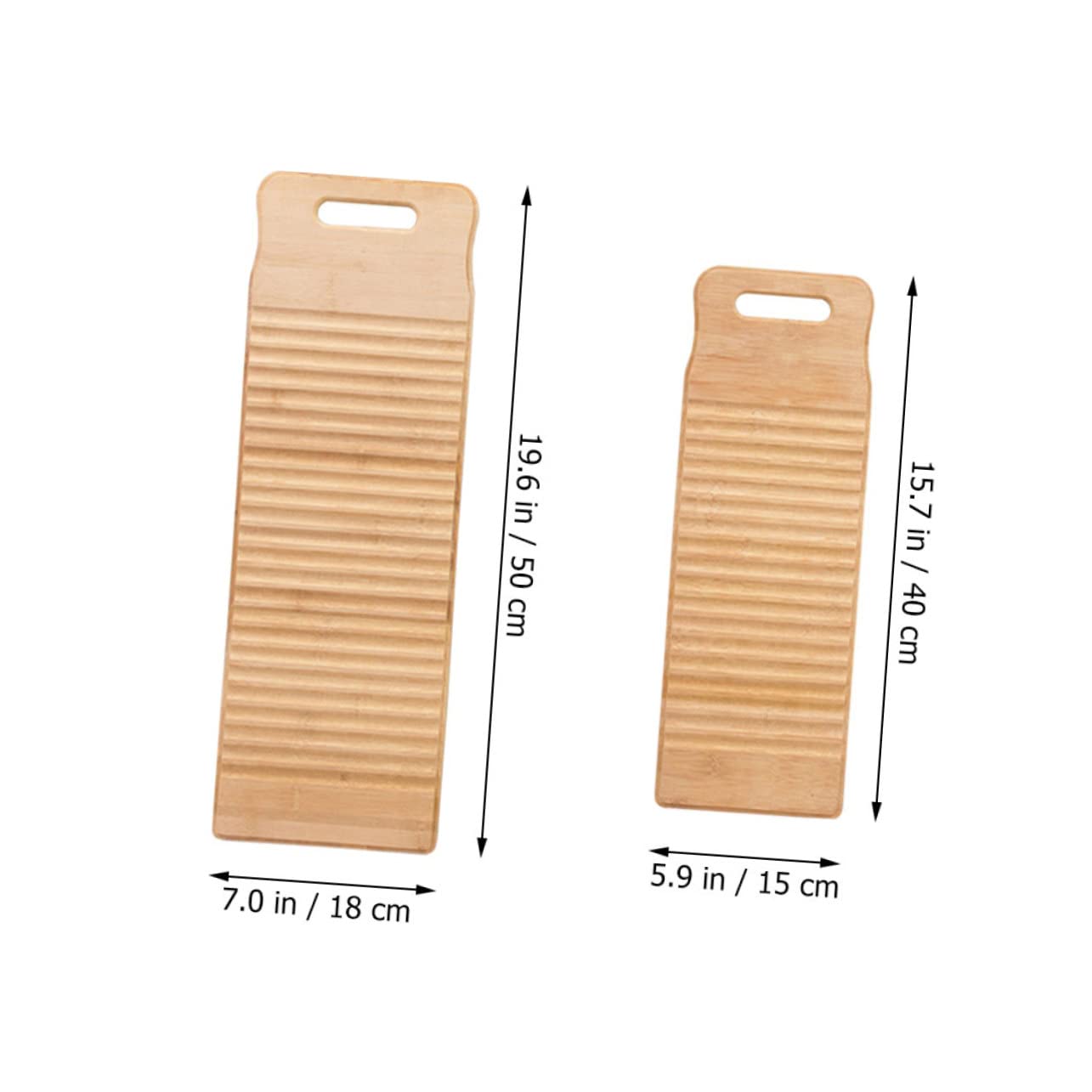 2 Stück Bambus Waschbrett für Zuhause und Reise, Beige