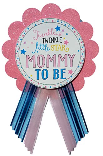 Mommy & Daddy to Be Pin Twinkle Little Star Baby Shower Pins for parents to wear, Pink & Blue, It's a Girl Sprinkle2