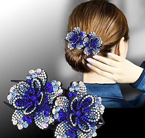 MIZORRI Double Flower Crystal Fancy Back Clip For Women Medium 1 (11 x 7.5 cm) (B09FTF9C34) Amazon Price History, Amazon Price Tracker