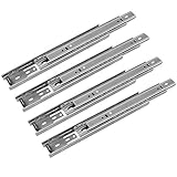 Drawer Slides, BESUNTEK 10 inch Full Extension 3 Section Ball Bearing Side Mounted Drawer Slider for...