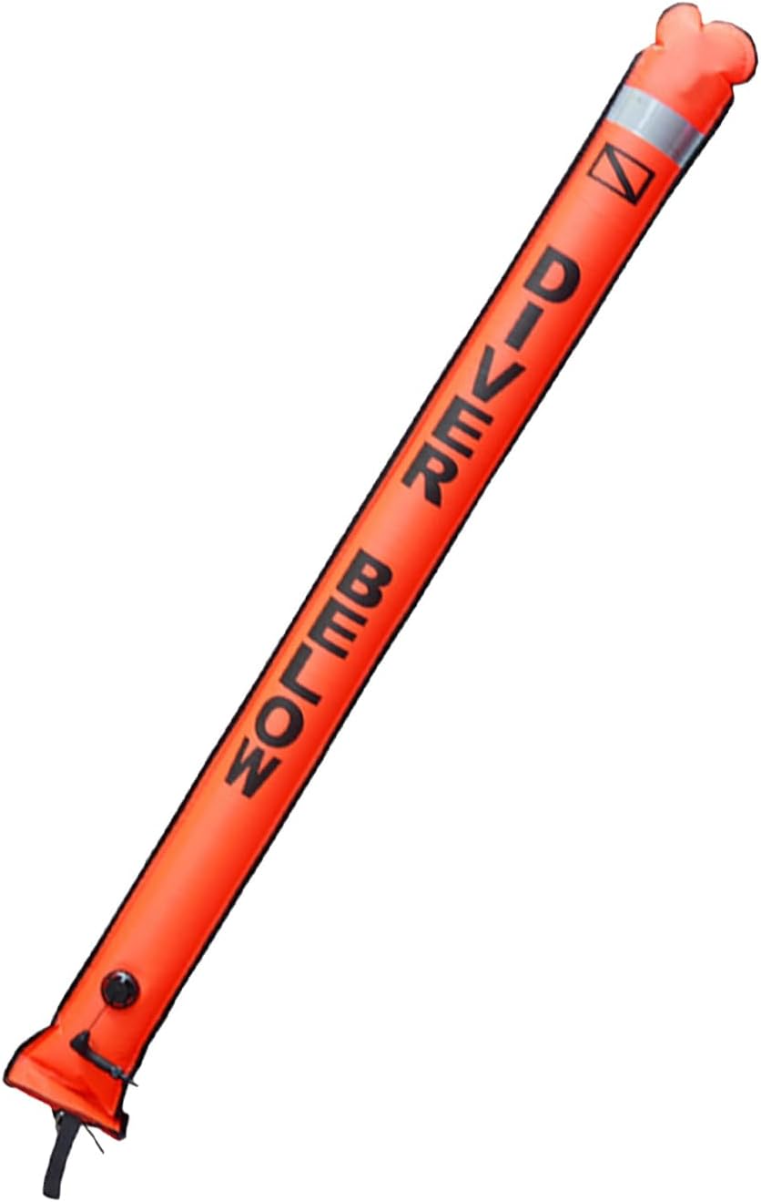 Marker Buoy,Diver Down Flag Tube | High Visibility Safety Sausage for Underwater Diving, Inflatable Reflective Diving Marker Float
