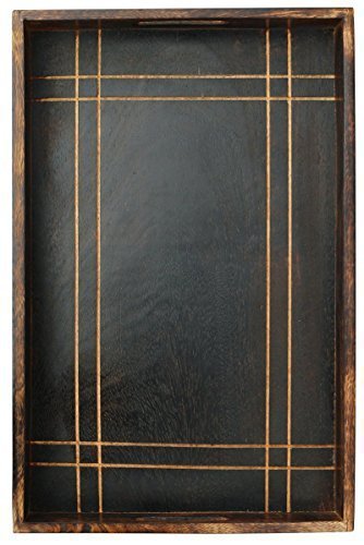 mejor precio - SouvNear Bandeja de servicio madera con asas - 43 x 28 cm - Mango de madera - comida de bar bandeja de servicio / alimentacin - Bandeja Mangowood para la Alimentacin, bebidas y otros art­culos Sirviendo.