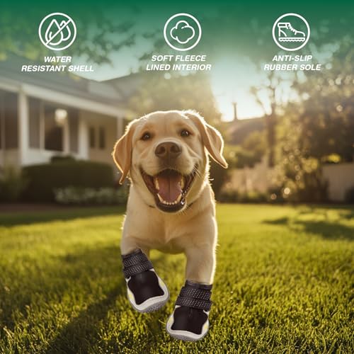 Aokown Dog Shoes for Large Dogs, Anti-Slip Dog Boots for Winter Snow, Hot Pavement, Dog Booties & Paw Protectors for Hardwood Floors Size 6