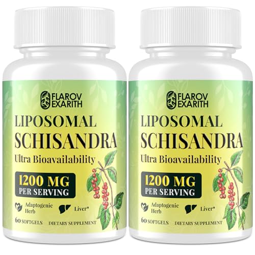 Flarovexarith 1200mg Liposomal Schisandra Extract, Stress & Adrenal Balance, Calm Energy & Focus, 120 Count (2-Pack)