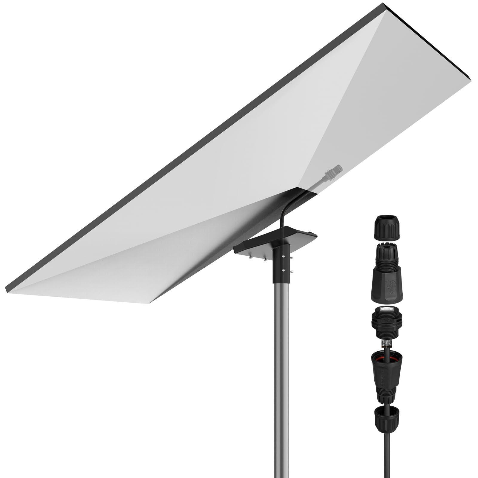 Starlink Gen 3 Pipe Adapter, Pole Mount Adapter Mounting Kit, Compatible with STARLINK Standard Dish, V3 Kickstand Dishy Suitable for Starlink 3 Outdoor 59IN Connection Cable IP68 Waterproof Plugs