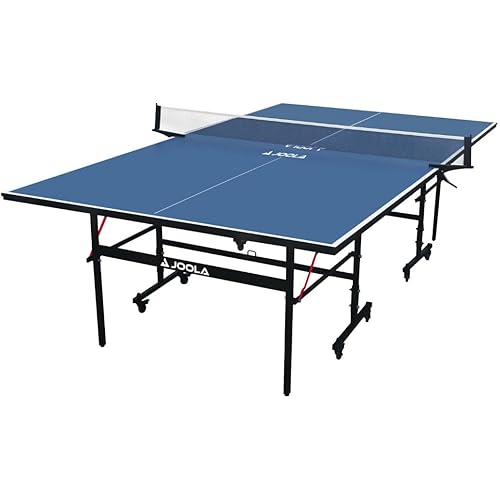 JOOLA Inside Professional MDF Indoor Ping Pong Table with Quick Clamp Table Tennis Net and Post Set - 10 Minute Easy Assembly - Tournament Quality - Foldable with Single Player Playback Mode
