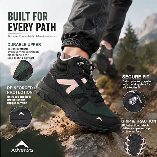 Image of Men Mid Ankle Hiking Shoe | Anti-Skid Rubber Sole | Lowland Hiking and Mid Mountain Trails | EH900