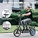 1000W Peak Motor Electric Scooter for Adults, 35 Miles of Range Scooter with Seat, 25 MPH Top Speed, 48V 13Ah Battery, Dual Suspension, Foldable E Scooter with Rear Basket for Cargo, Commuting