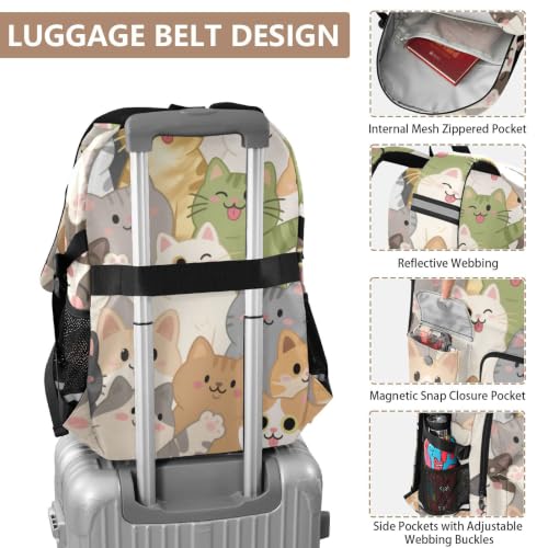 Mochila para portátil de 17.5 pulgadas negra con diseño de gato de dibujos animados 4