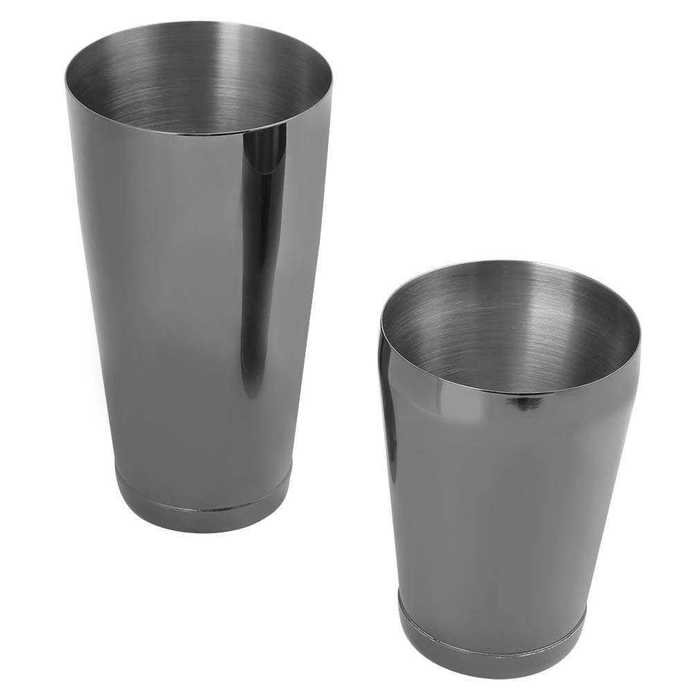 Shaker da cocktail Boston in acciaio inox, set di strumenti da bar professionale con design a tenuta stagna, latta per cocktail lucidata a specchio, ideale per bartender, bar (Nera)