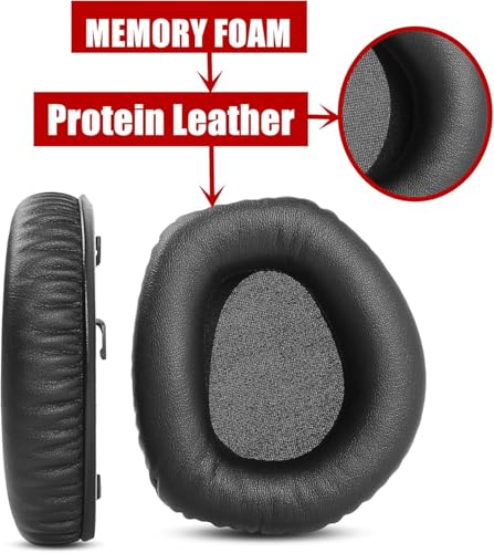 Repuestos almohadillas para auriculares Sennheiser HDR165/RS165, HDR175/RS175, HDR185/RS185, HDR195/RS195, almohadillas de cuero proteína más suave, espuma con memoria - Negro miniatura 3